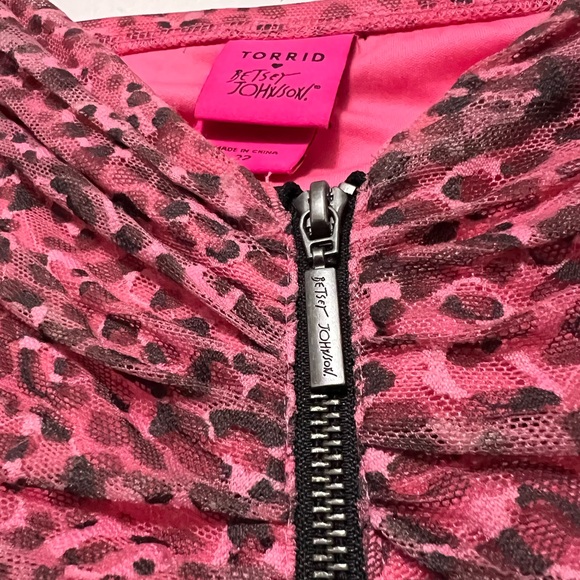 Torrid X Betsey Johnson Pink Leopard Tulle Dress EUC Size 22 - Picture 5 of 11